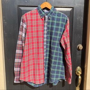 Vintage Polo by Ralph Lauren Red Green Multi Patterned Plaid Shirt  Size M
